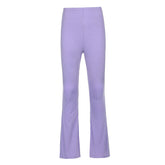 Ribbed Austin Flared Pants - Purple